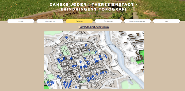 Image of homepage of Danish Jews in Terezin mapping project