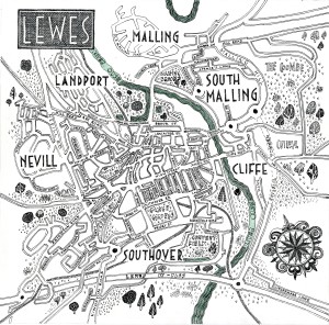 Lewes Map by Helen Cann