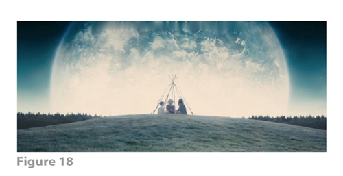 Figure 18: All images from MELANCHOLIA derive from frame grabs from the DVD version of the film: © 2011 Zentropa Entertainments27 ApS, Memfis Film International AB, Zentropa International Sweden AB, Slot Machine SARL, Liberator Productions SARL, Arte France Cinéma, Zentropa International Köln GmbH. DVD: Magnolia Home Entertainment. They appear here solely for Fair Dealing (and Fair Use) purposes of scholarship and criticism.