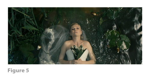 Figure 5: All images from MELANCHOLIA derive from frame grabs from the DVD version of the film: © 2011 Zentropa Entertainments27 ApS, Memfis Film International AB, Zentropa International Sweden AB, Slot Machine SARL, Liberator Productions SARL, Arte France Cinéma, Zentropa International Köln GmbH. DVD: Magnolia Home Entertainment. They appear here solely for Fair Dealing (and Fair Use) purposes of scholarship and criticism.