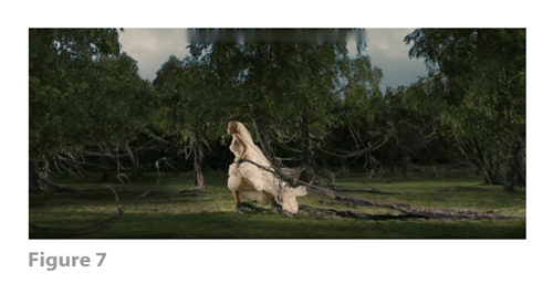 Figure 7: All images from MELANCHOLIA derive from frame grabs from the DVD version of the film: © 2011 Zentropa Entertainments27 ApS, Memfis Film International AB, Zentropa International Sweden AB, Slot Machine SARL, Liberator Productions SARL, Arte France Cinéma, Zentropa International Köln GmbH. DVD: Magnolia Home Entertainment. They appear here solely for Fair Dealing (and Fair Use) purposes of scholarship and criticism.